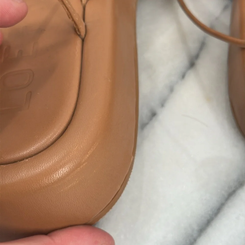 Loeffler Randall Brown Strappy Lace-Up Flat Sandals